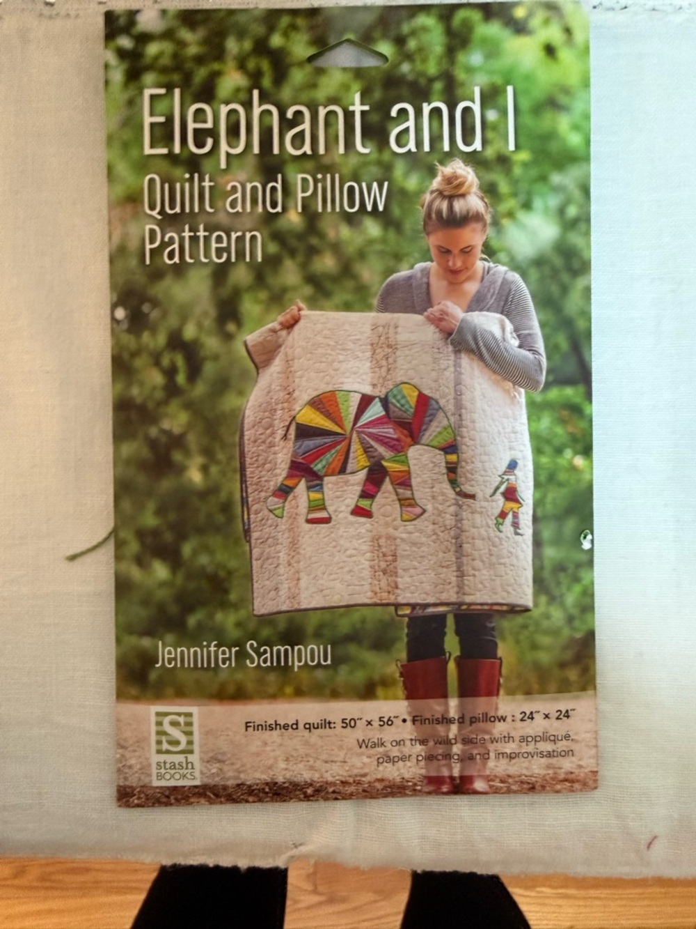 Elephant and I Quilt and Pillow Pattern by - Cream‎ with Multicolor Elephant - Picture 2 of 6